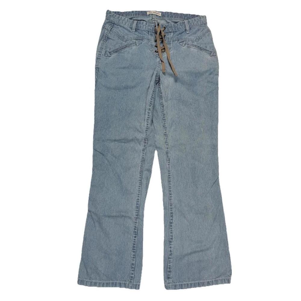 ULLA JOHNSON Patria Trouser Blue & White Stripe Lace Up Front Women’s Size 2